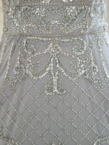 Vestido de noche formal de lujo con estampado de sirena, cuentas, tirantes finos, sin mangas y largo hasta el suelo, de Baoleely. 