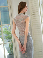 Baoleely Mermaid Beaded Luxurious Fashion Formal Evening Dresses Sleeveless Floor Length