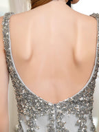 Baoleely Mermaid V-neck Beaded Luxurious Fashion Formal Evening Dresses Sleeveless Floor Length
