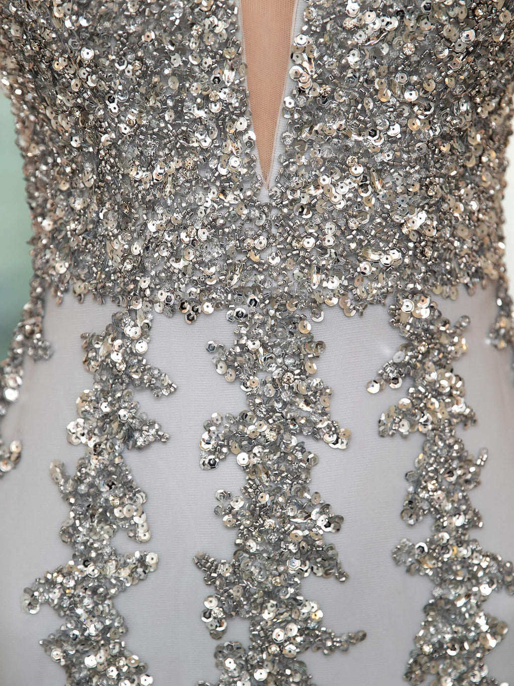 Baoleely Mermaid V-neck Beaded Luxurious Fashion Formal Evening Dresses Sleeveless Floor Length
