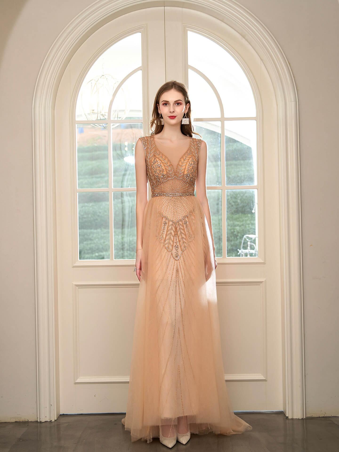 Baoleely Mermaid Beaded Luxurious Fashion Formal Evening Dresses Sleeveless Floor Length
