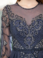 Baoleely Mermaid Beaded Luxurious Fashion Formal Evening Dresses Long Sleeve Floor Length
