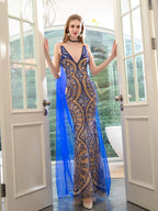 Baoleely Mermaid V-neck Beaded Luxurious Fashion Formal Evening Dresses Sleeveless Floor Length