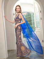 Baoleely Mermaid V-neck Beaded Luxurious Fashion Formal Evening Dresses Sleeveless Floor Length