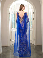 Baoleely Mermaid V-neck Beaded Luxurious Fashion Formal Evening Dresses Sleeveless Floor Length