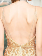 Baoleely Mermaid Beaded Luxurious Fashion Formal Evening Dresses Spaghetti Strap Sleeveless Floor Length