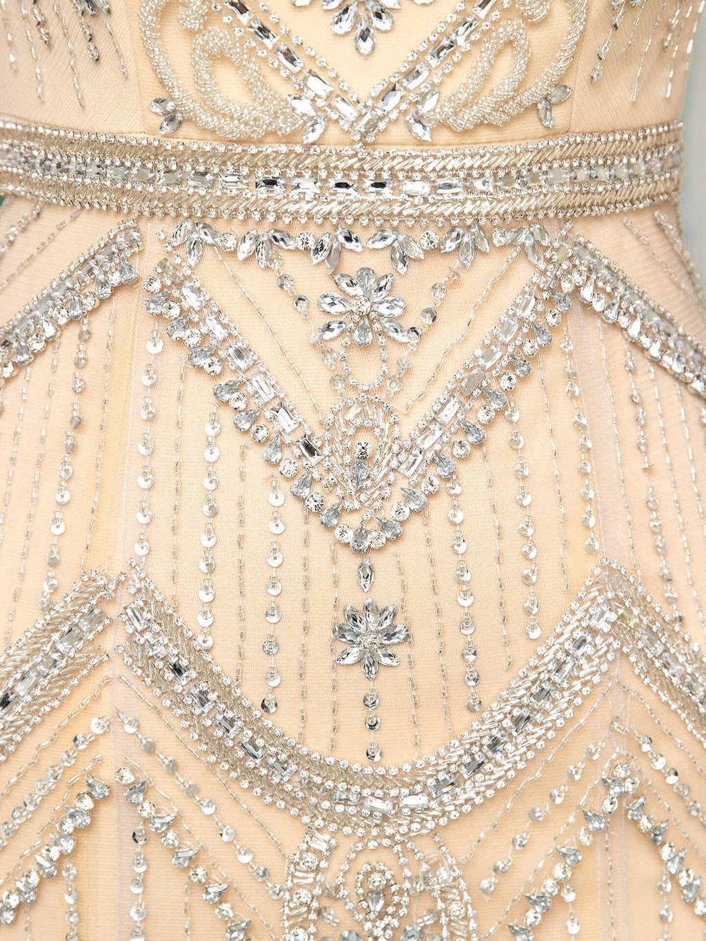 Baoleely Mermaid V-neck Beaded Luxurious Fashion Formal Evening Dresses Sleeveless Floor Length
