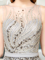 Baoleely A-line Beaded Luxurious Sexy Formal Evening Dresses Sleeveless Floor Length Prom Dresses