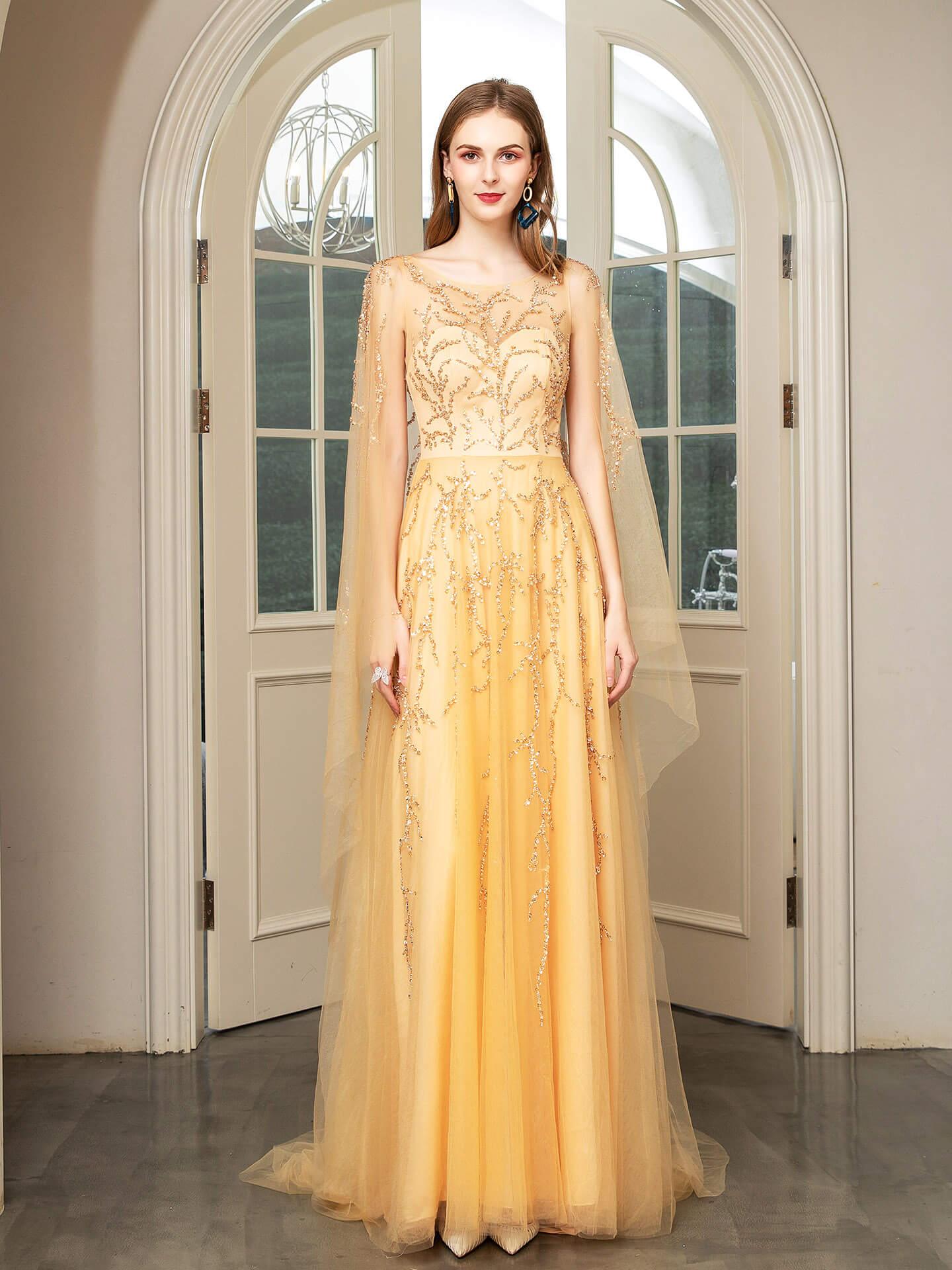 Baoleely A-line Beaded Luxurious Fashion Formal Evening Dresses Sleeveless Floor Length Prom Dresses