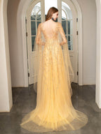 Baoleely A-line Beaded Luxurious Fashion Formal Evening Dresses Sleeveless Floor Length Prom Dresses