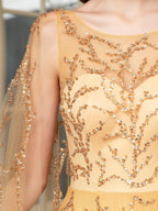 Baoleely A-line Beaded Luxurious Fashion Formal Evening Dresses Sleeveless Floor Length Prom Dresses