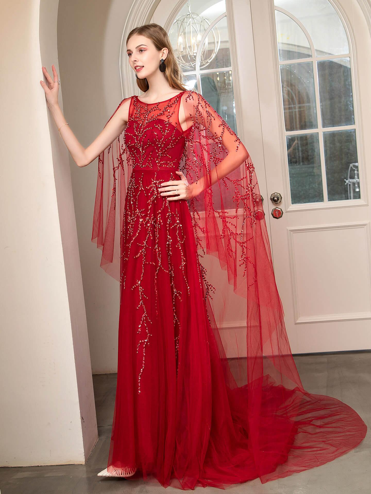 Baoleely A-line Beaded Luxurious Fashion Formal Evening Dresses Sleeveless Floor Length Prom Dresses