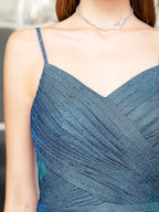 Vestidos de noche formales de corte A, con tirantes finos, sin mangas y largos hasta el suelo. 