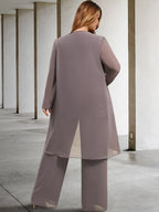 Tailleurs-pantalons en mousseline pour la mère de la mariée, avec veste 