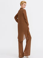 Tailleurs-pantalons en mousseline pour la mère de la mariée, avec veste 