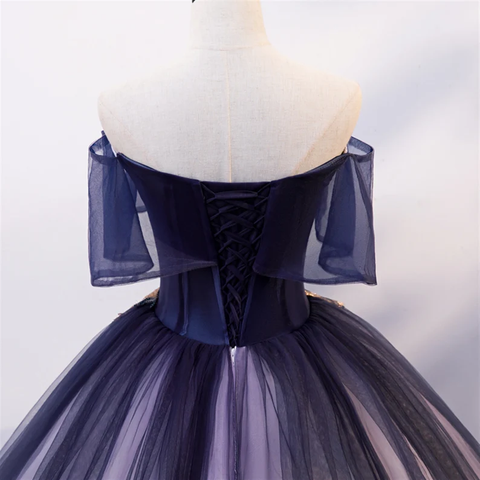 Robe de bal en tulle, dentelle florale et perles ombrées, robe de quinceañera, robe de bal Y1935