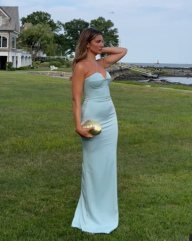 Sexy Halter Blue Sheath Prom Dress Long Evening Dress Bridesmaid Dress Y8233