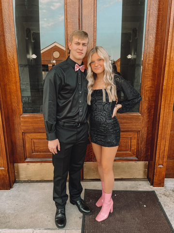 Vestido negro de manga larga para baile de bienvenida, vestido negro de graduación para adolescentes Y2096