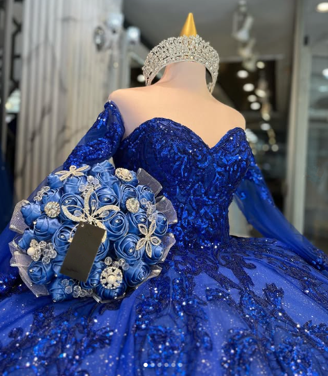 Robe de quinceañera bleu royal luxueuse, robe de bal bleu royal pour les 16 ans (Y1130)