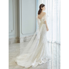 Vestido de novia sirena con purpurina, elegante vestido de novia, Y2415