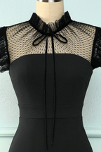Black Mermaid High Neck Bodycon Dress Short Evening Dress Y5066