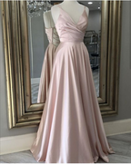 Vestido de fiesta largo de noche con escote en V y lazo en la espalda Y7014