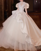 Chic A-line Long Sleeves Wedding Dress,Bridal Gown Y6789
