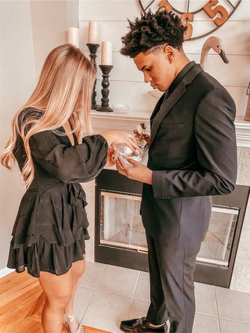 Robe de bal noire à manches longues, robe de soirée noire Y2259