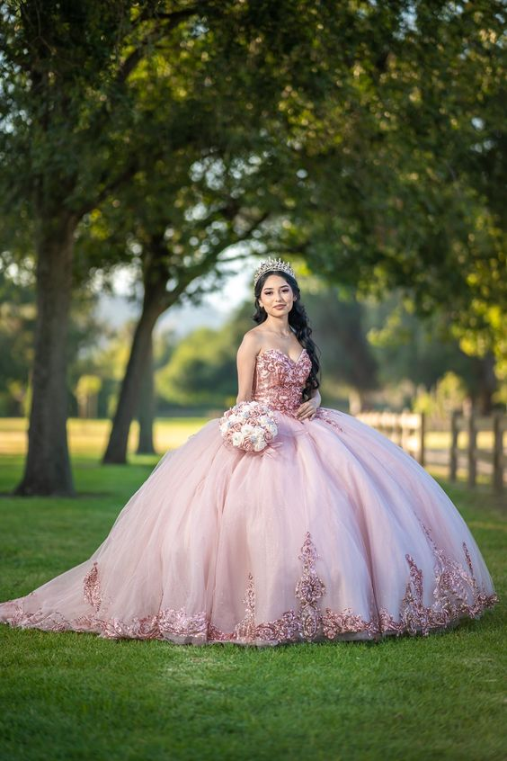 Impresionante vestido de quinceañera con escote corazón, vestido de 16 años Y6974