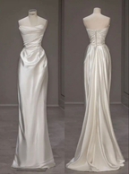 Vestido de novia bohemio sin mangas estilo sirena, vestido de fiesta de princesa de playa Y4610