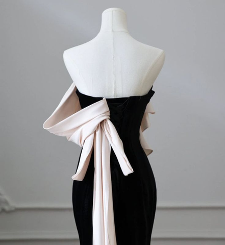 Elegante vestido de fiesta formal con cola de sirena de satén, vestido de noche para graduación Y6414