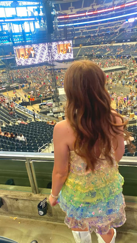 Women Sequin Glitter Layered Homecoming Dress Y2476