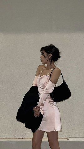 Vestidos sencillos de corte recto en rosa rubor para el 18 cumpleaños, conjuntos cortos para cumpleaños, vestido rosa para la fiesta de bienvenida Y6909