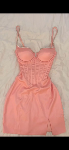 Robe mini corset à col en V, robe de soirée sexy Y4077