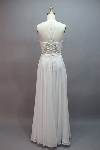 Vestido de fiesta largo con escote en V y abertura en forma de A VMB65 