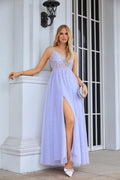 Vestido de dama de honor con escote en V, de gasa, encaje y tirantes finos, para boda, fiesta, playa, noche, 28090 