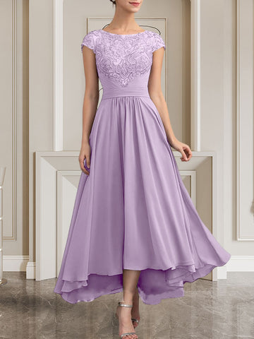A-line Scoop Floor-Length Lace Chiffon Mother of the Bride Dress With Sequins