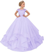Vestidos de niña de las flores con apliques de encaje 