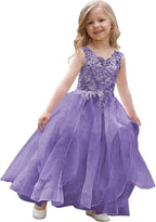 Vestidos de niña de las flores de tul escalonado para boda 