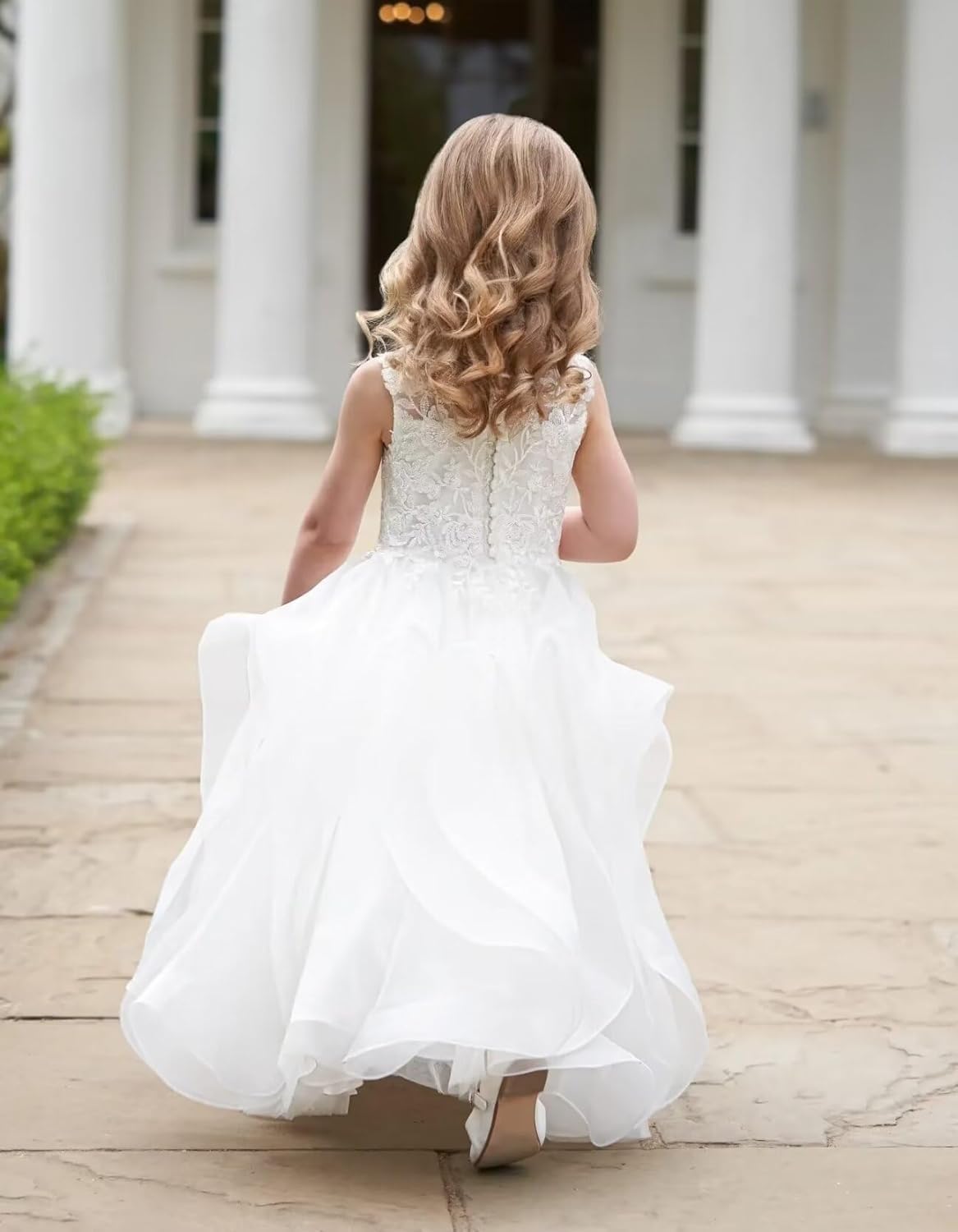 Vestidos de niña de las flores de tul escalonado para boda 