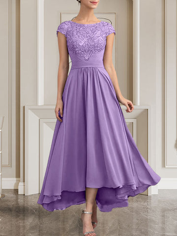 A-line Scoop Floor-Length Lace Chiffon Mother of the Bride Dress With Sequins