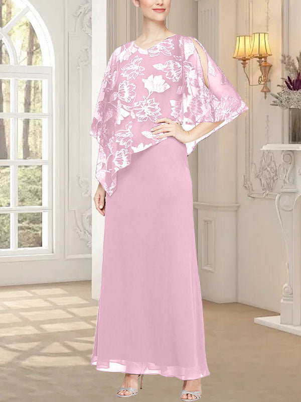Vestido largo de malla brillante con corpiño asimétrico superpuesto de diseño novedoso 
