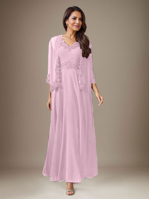Vestido de gasa con lentejuelas color ciruela, corte en A 
