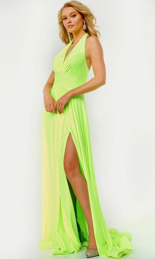 Vestido halter verde lima SYP77