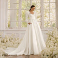 Robes de mariée en satin à manches longues pour femmes avec nœud, robe de mariée bustier cœur, robe longue sur mesure 2023