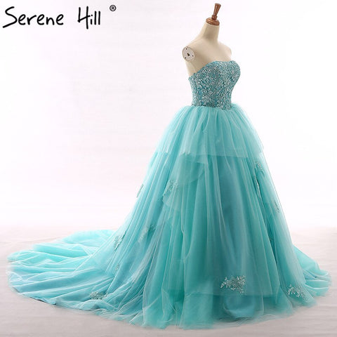 Robe de mariée longue traîne bustier, perles, fleurs, tulle, épaules dénudées, sexy, Gwon 2025, photo réelle HM66253