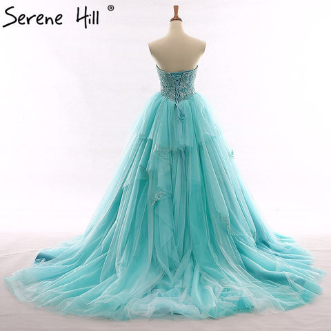 Robe de mariée longue traîne bustier, perles, fleurs, tulle, épaules dénudées, sexy, Gwon 2025, photo réelle HM66253