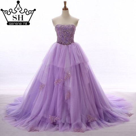 Robe de mariée longue traîne bustier, perles, fleurs, tulle, épaules dénudées, sexy, Gwon 2025, photo réelle HM66253