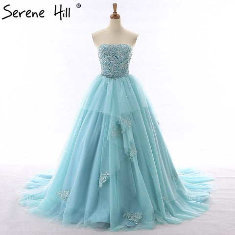 Robe de mariée longue traîne bustier, perles, fleurs, tulle, épaules dénudées, sexy, Gwon 2025, photo réelle HM66253