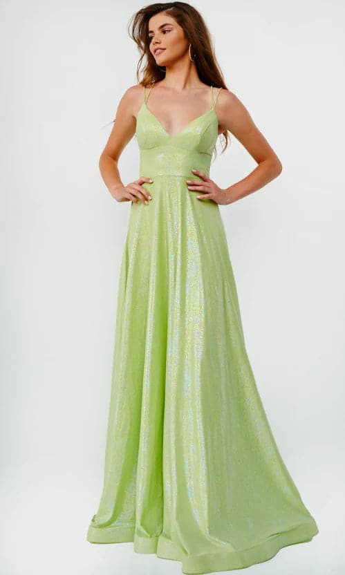 Vestido largo de fiesta rosa brillante SYP81
